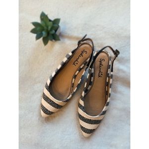 Splendid Canvas Striped Slingback Pointed Flats